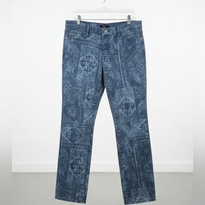 Lauren Ralph Lauren Blue Patterned Straight Leg Jeans Green Label